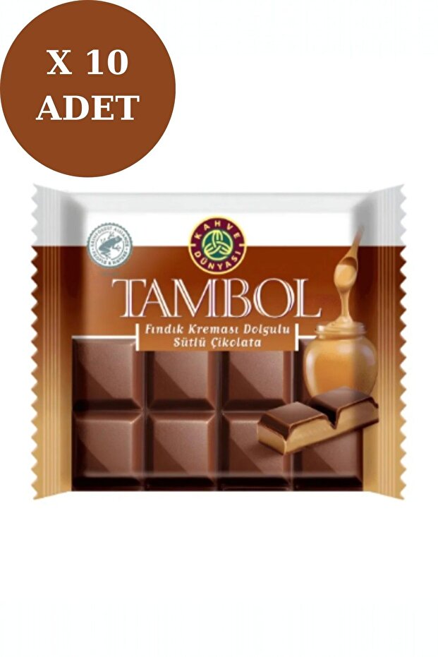 Tambol Fındık Kreması Dolgulu Sütlü Çikolata 100 Gr x 10 Adet - Atıştırmalık Çikolata - 1
