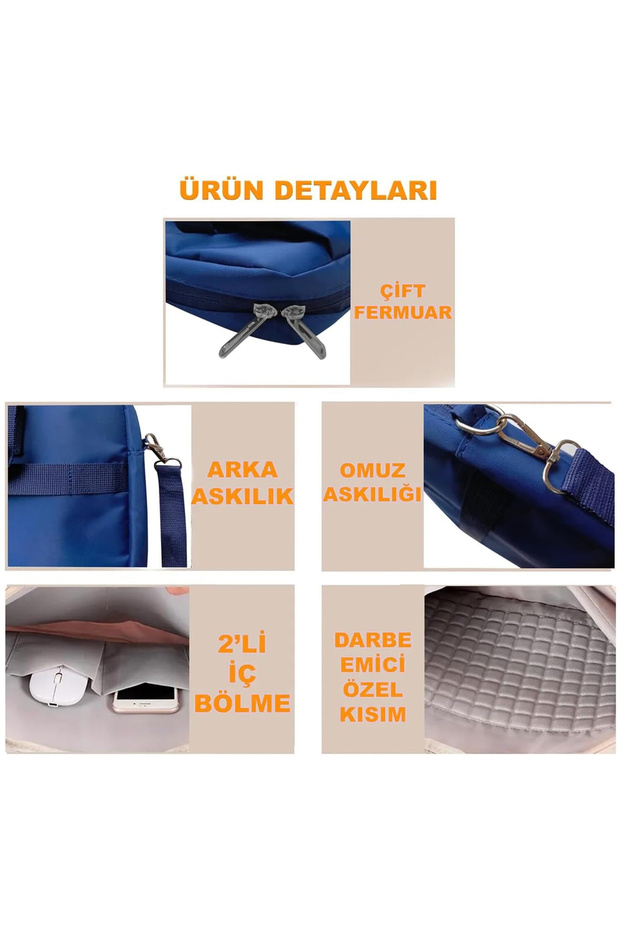 Samsung Galaxy Tab A9 Plus SM-X210 11 '' Macbook Çantası+Türkçe BT Klavye+Mouse+Stand Beyaz AL5164 - 2