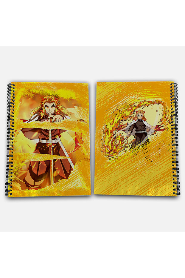 Demon Slayer Rengoku Checkered A4 School Notebook 72 Sheets Model 2 - 1