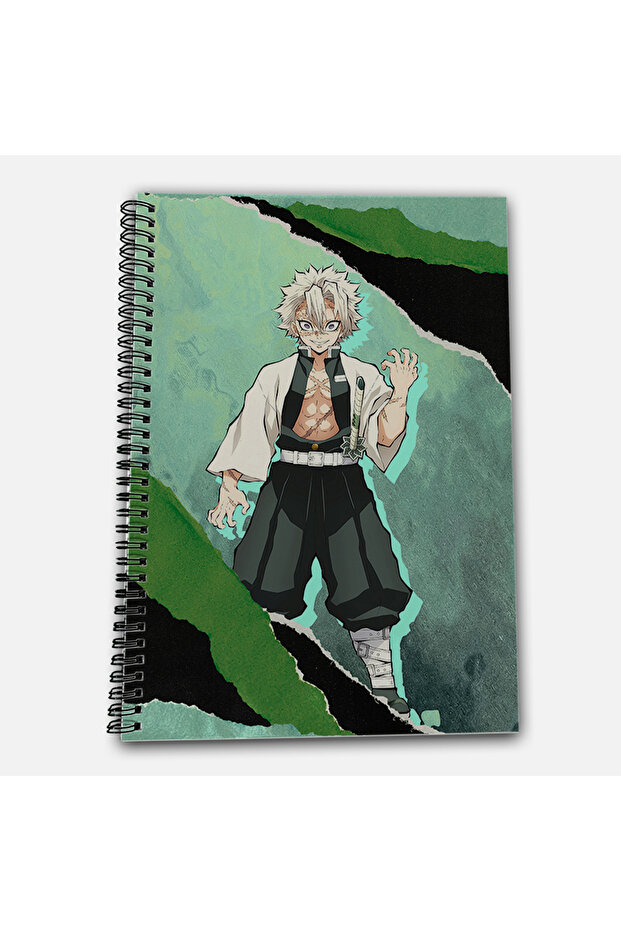 Demon Slayer Sanemi Striped A4 School Notebook 72 Sheets Model 1 - 2