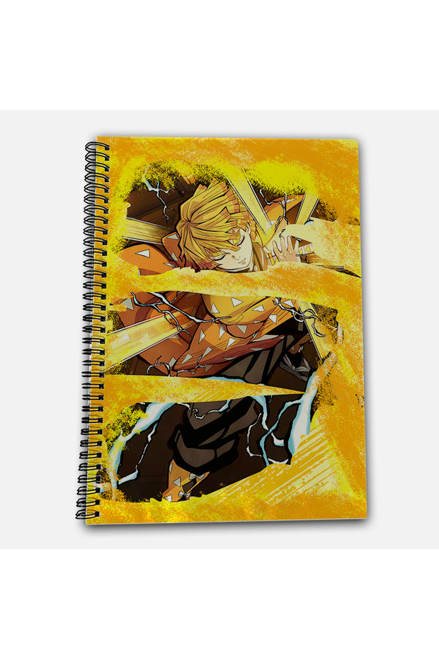 Demon Slayer Zenitsu Checkered A4 School Notebook 72 Sheets Model 2 - 2