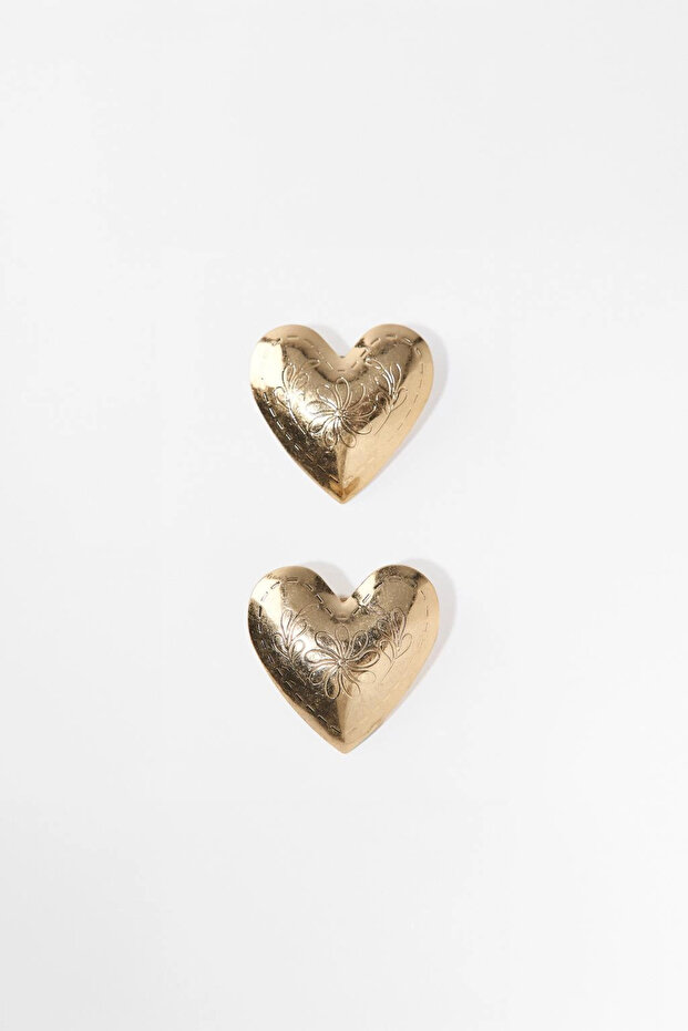 Patterned Heart Earrings - 3