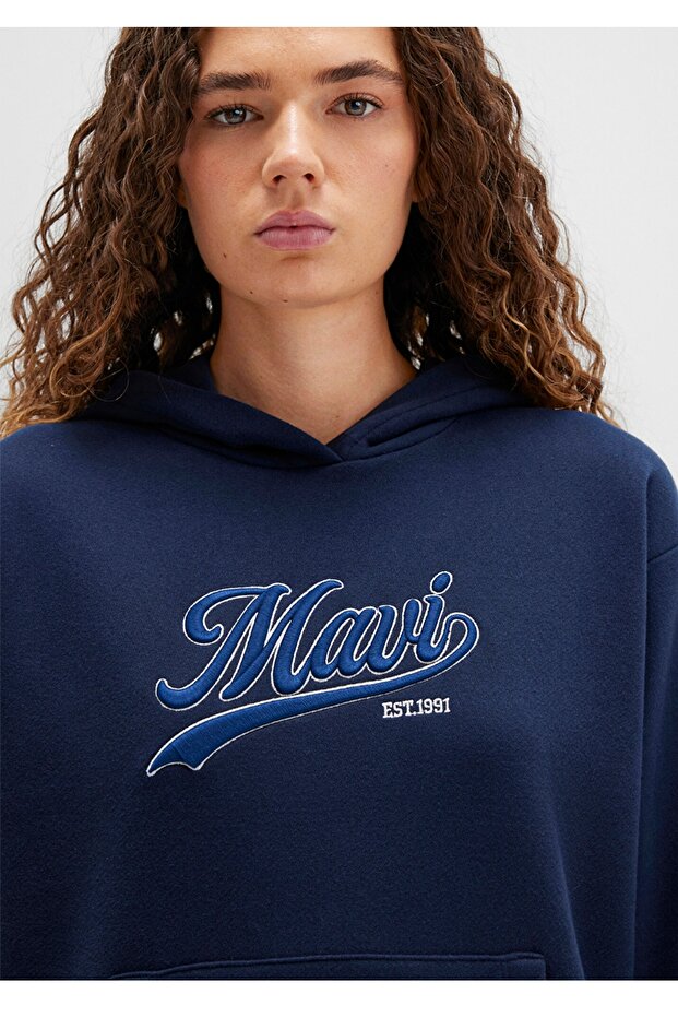 logo baskılı regular fit kapüşonlu sweatshirt - 4