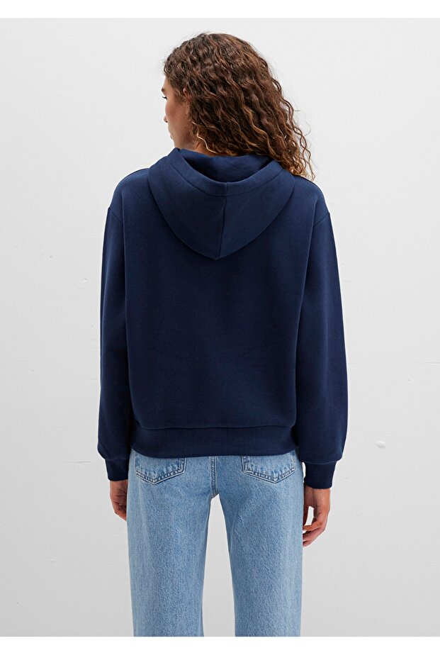 logo baskılı regular fit kapüşonlu sweatshirt - 3