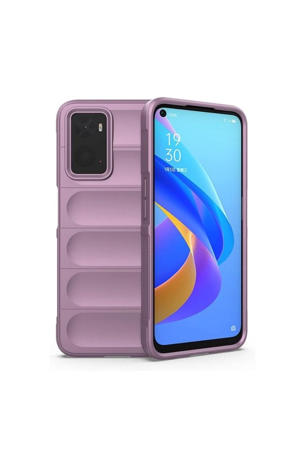 Realme 9I 4g Compatible Silicone Case - Camera Protected Flexible New Generation Airbag Cover - Purple