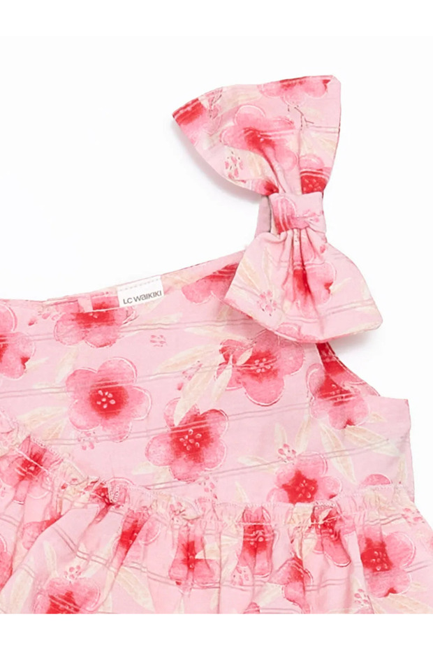 Bisiklet Yaka Kız Çocuk Krinkle Elbise - 1