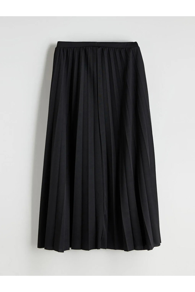 Beli Lastikli Pileli Etek - 1