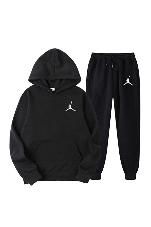 2 PCS PRINTED BLACK JOGGER SET