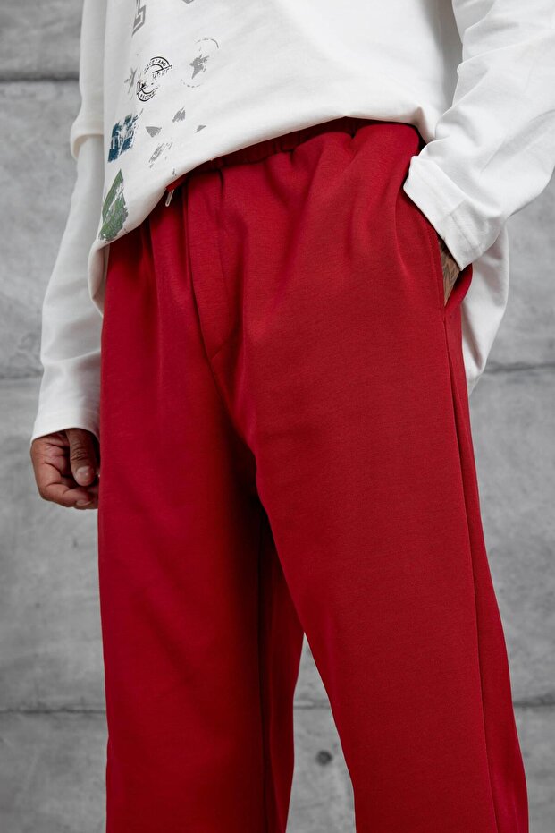 Kırmızı Basic Model Eşofman - 3