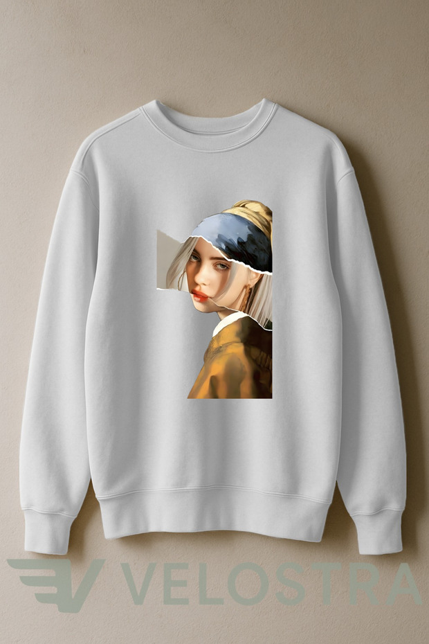 Unisex Artistic Singer Printed 3 Thread Inner Ribbed Crew Neck Sweatshirt