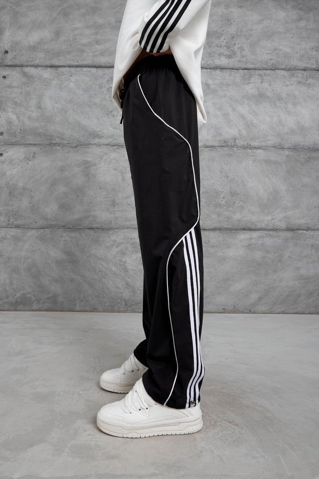 Men's Sweatpants Nmrc Fabric Black Oversize Parachute Loose Fit