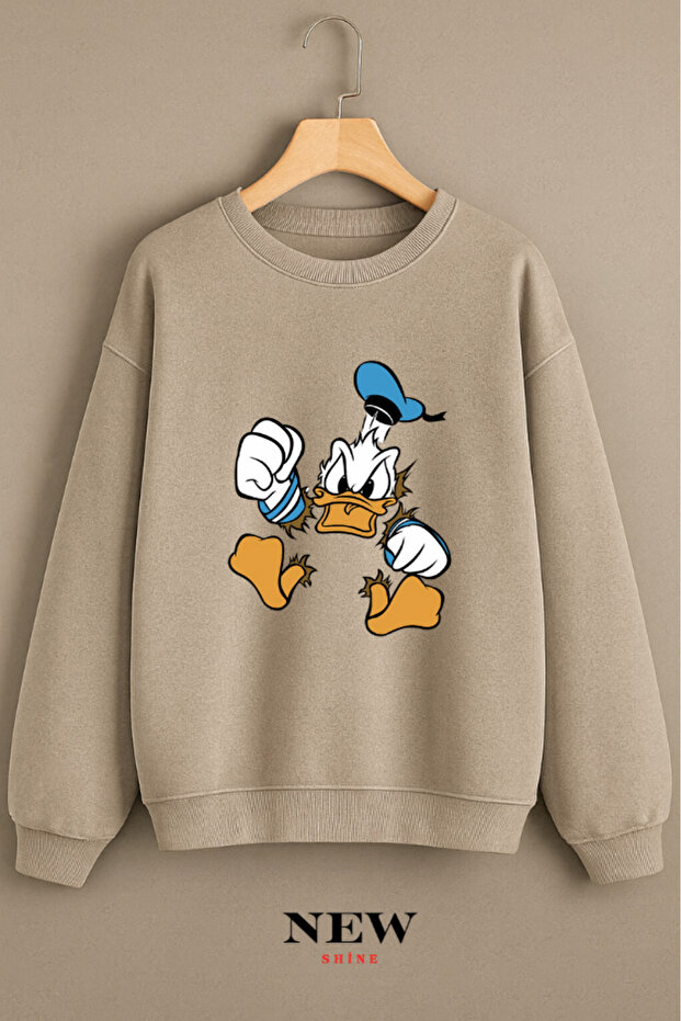 Duck Print Crew Neck Sweatshirt