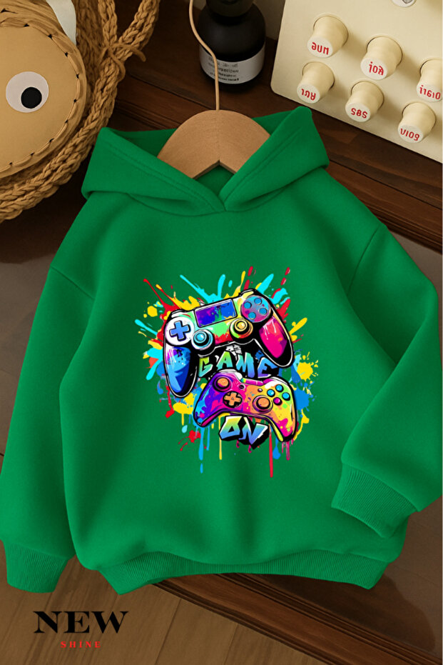 Game Kol Printed Children's Hooded Sweatshirt