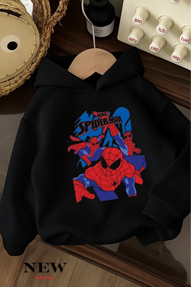 Spider-Man Printed Children's Hooded Sweatshirt