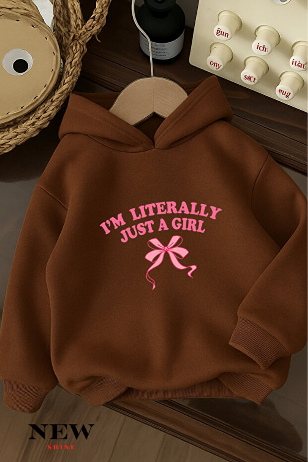 Ribbon Printed Children's Hooded Sweatshirt