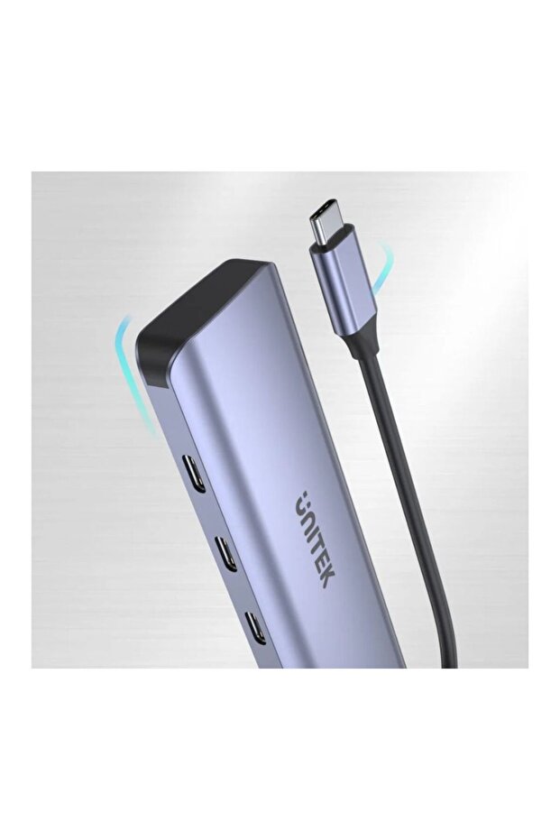 uHUB Q4 4-Port USB-C Hub, 5Gbps, LED, Aluminum, Space Grey | H1107K - 6