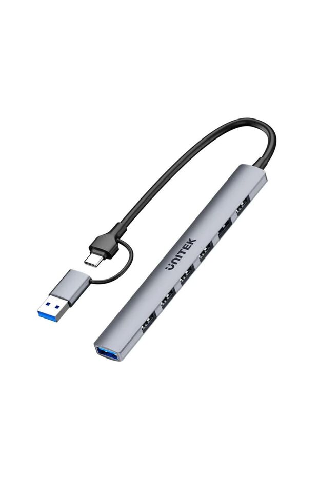 uHUB S7 7-Port USB Hub – High-Speed 5Gbps, Aluminium, Space Grey | H1209A