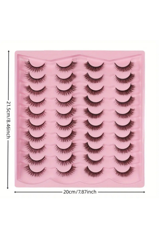 20 Çift Cat Eye Kedi Göz Takma İpek Kirpik - 2