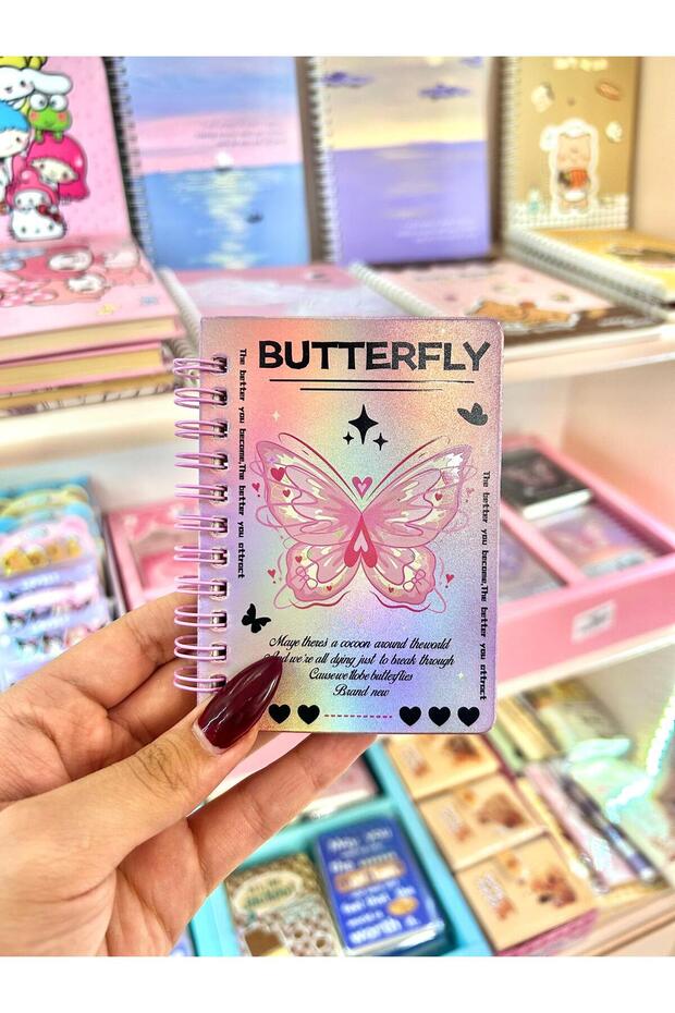 Butterfly Hologram Pink Notebook