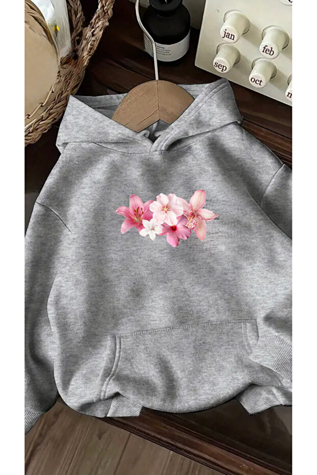Flower Printed Oversized Unisex Women/Men Hoodie Sweatshirt