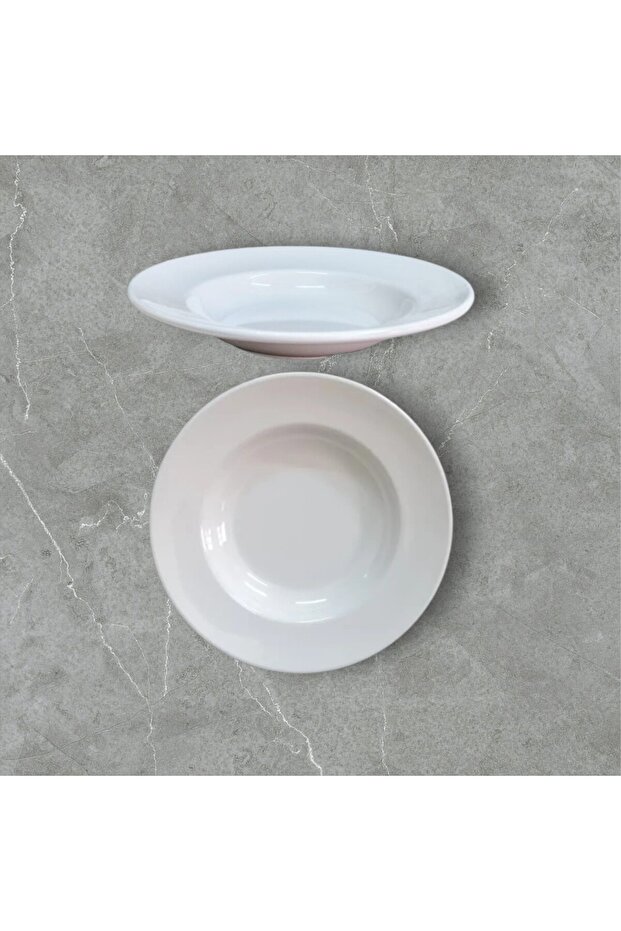 6 Pieces 100% Unbreakable Melamine Deep Dinner Plate 21 cm - Home & Restaurant Watery Food Stewing