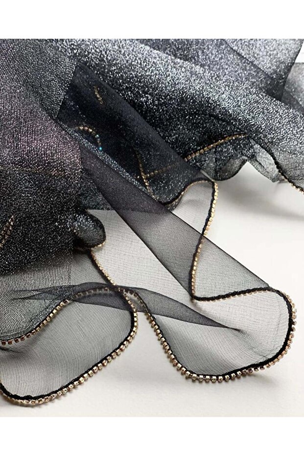 ipek şal siyah gri - 1