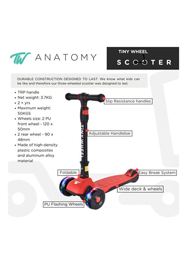 سكوتر تايني وييل أحمر كرزي - 4