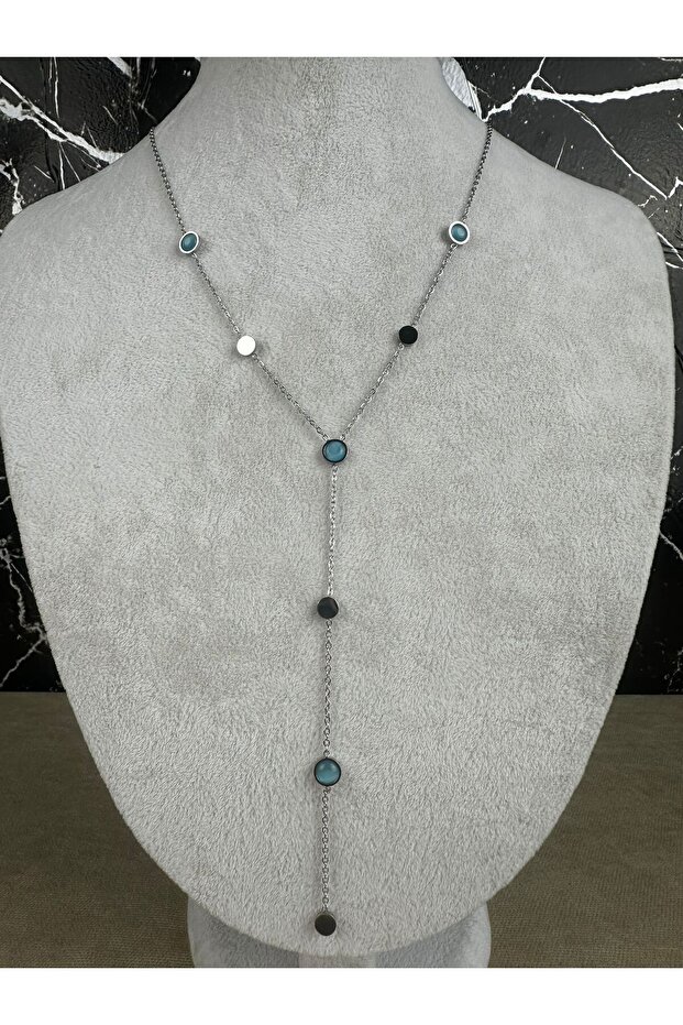 Steel Y Necklace Silver