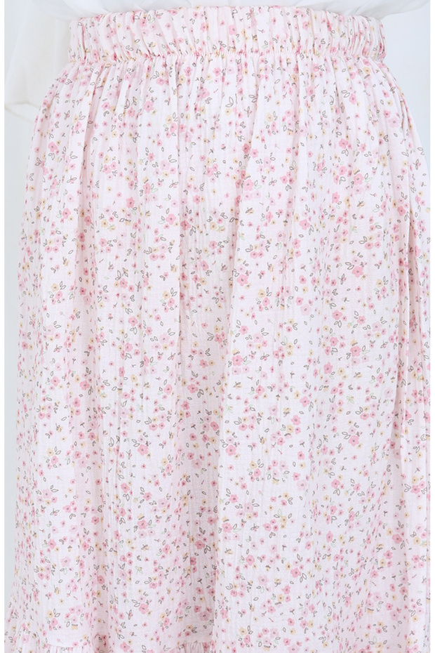 Suknja sa elastičnim strukom 0144-01 Prašnjava ruža - 5