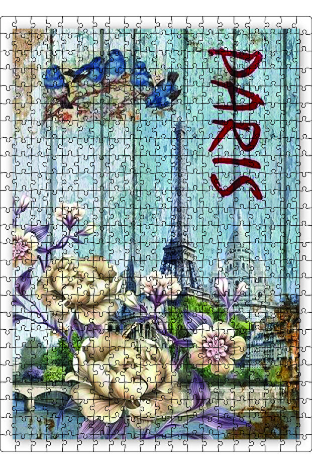 Cakasepetim Paris Eiffel Tower on Wooden Floor 500 Piece Puzzle Jigsaw Mdf (Wood)
