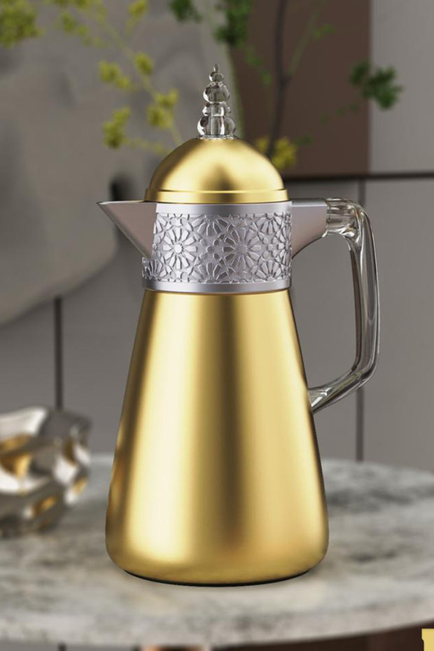 ترمس قهوة/شاي مزخرف (دلة ترمس حرارية).