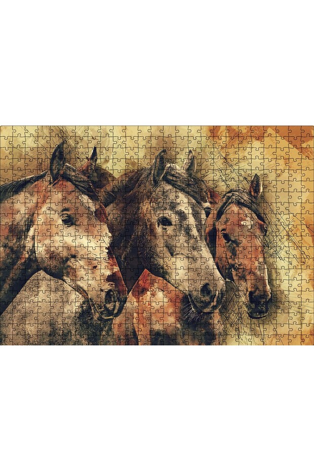 Cakasepetim Watercolor 3 Friends 500 Piece Puzzle Jigsaw Puzzle Mdf (Wood)