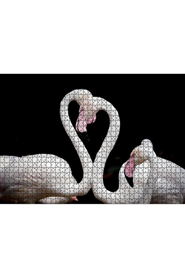 Cakasepetim Elegant Necked White Flamingos 1000 Piece Puzzle Jigsaw Mdf (Wood)