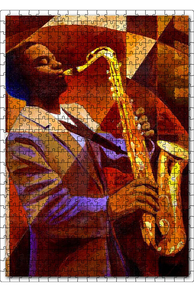 Cakasepetim Saxophone Playing Artist Image 500 Piece Puzzle Jigsaw Mdf (Wood)