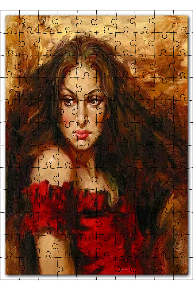 Cakasepetim Sad Looking Woman 120 Piece Puzzle Jigsaw Mdf (Wood)