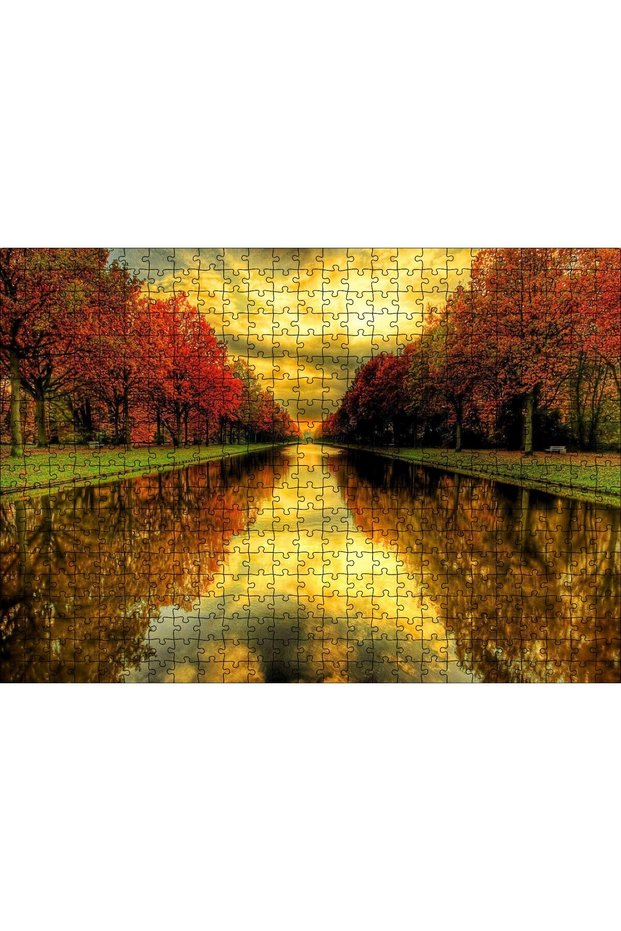 Cakasepetim Forest and Waterway in Autumn Colors 500 Piece Puzzle Jigsaw Puzzle Mdf (Wood)