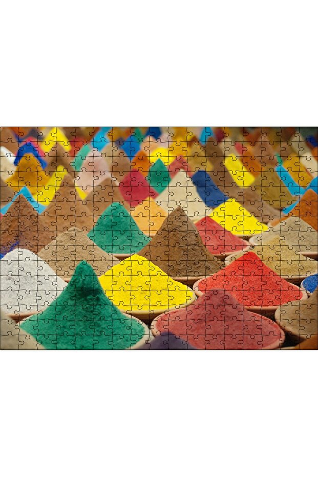 Cakasepetim Colorful Powder Spices in Bowls 255 Piece Puzzle Jigsaw Mdf (Wood)
