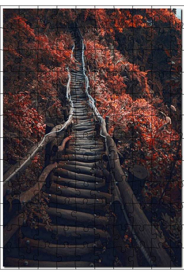 Cakasepetim Wooden Bridge in the Forest Image 120 Piece Puzzle Jigsaw Mdf (Wood)
