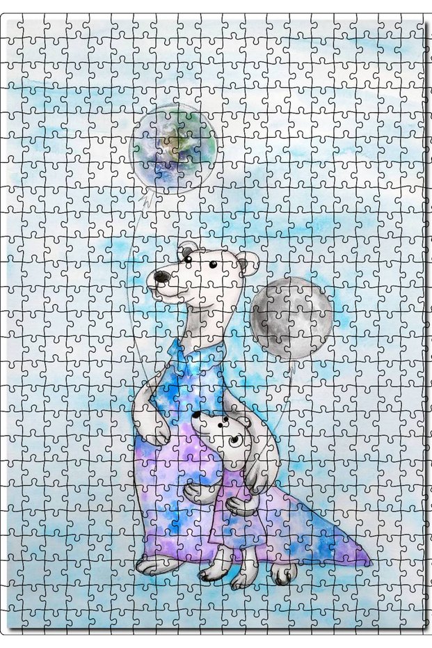 Cakasepetim Polar Bears Balloons Fantastic 500 Piece Puzzle Jigsaw Mdf (Wood)