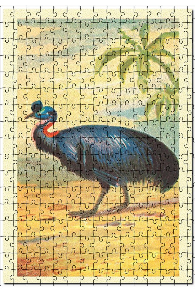 Cakasepetim 255 Piece Puzzle Jigsaw with Cassowary and Bird Image Mdf (Wood)