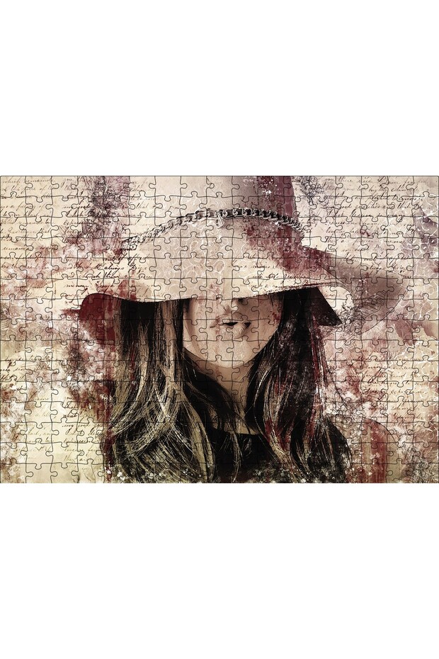 Cakasepetim Girl in a Hat on the Letter Ground 120 Piece Puzzle Jigsaw Mdf (Wood)