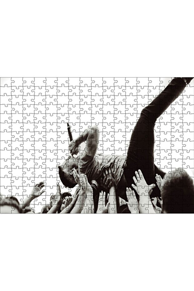 Cakasepetim Rock Soloist Black and White on Hands 255 Piece Puzzle Jigsaw Puzzle Mdf (Wood)