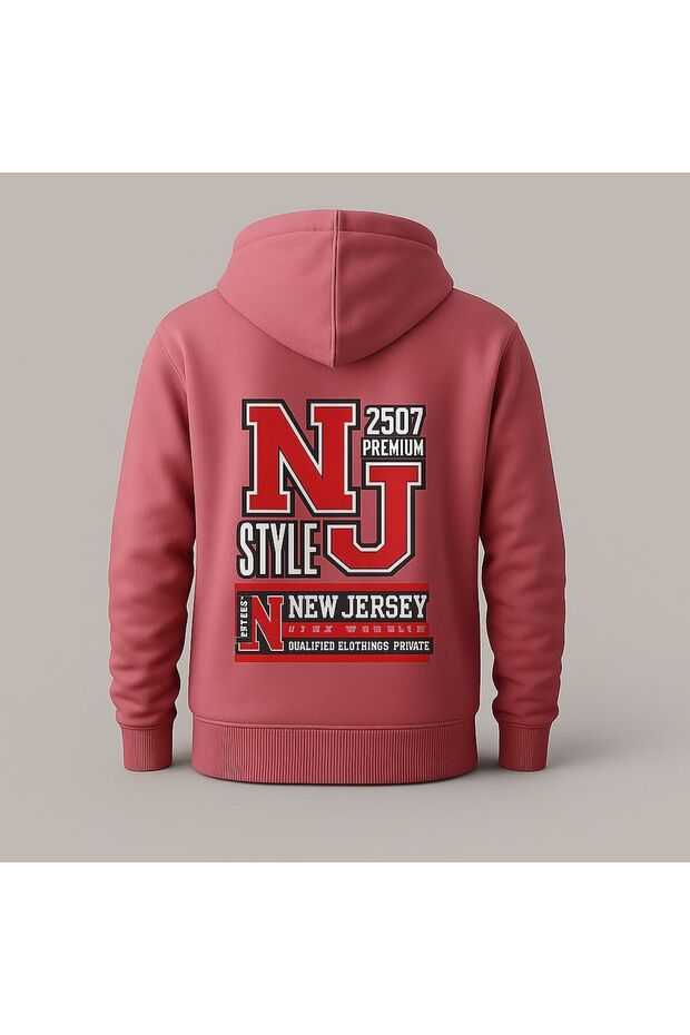 New Jersey College Graphic Printed Hooded Sweatshirt – Unisex Streetwear