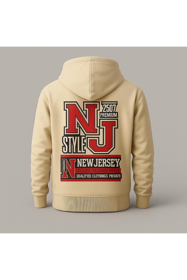 New Jersey College Graphic Printed Hooded Sweatshirt – Unisex Streetwear