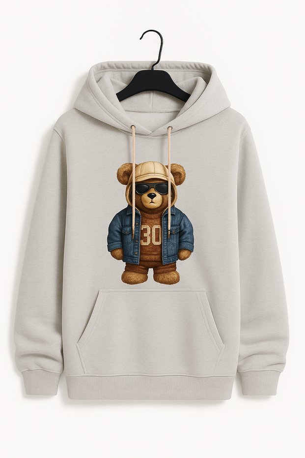 Unisex Hooded Printed Sweatshirt | Teddy Bear Patterned Comfortable Modern Stylish Style for Casual Daily Outfits
