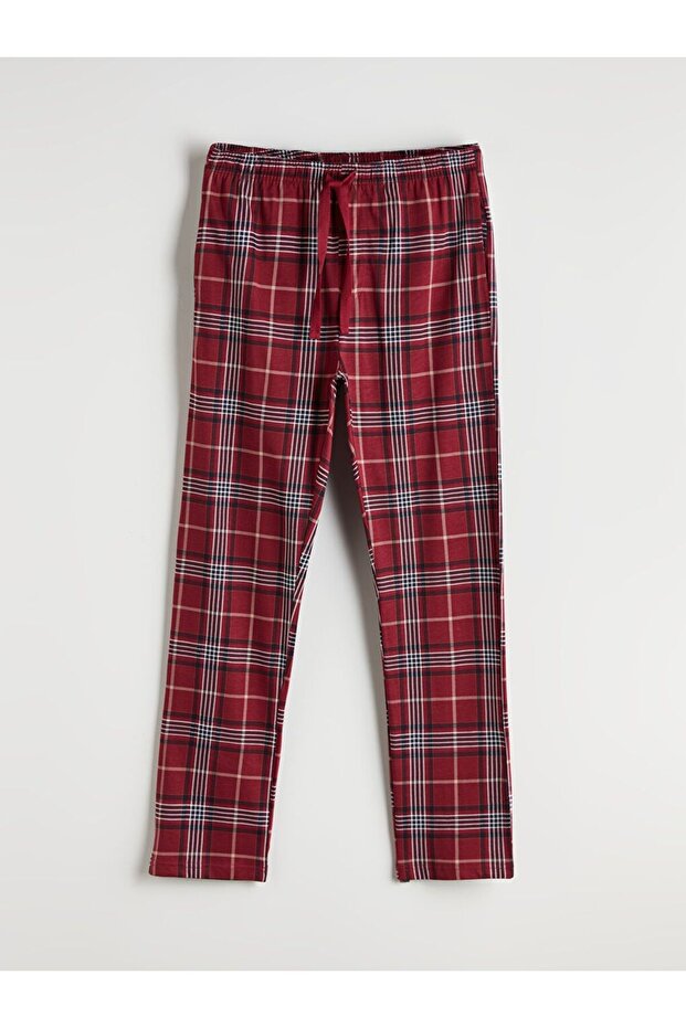 Standart Kalıp Ekose Erkek Pijama Alt - 6