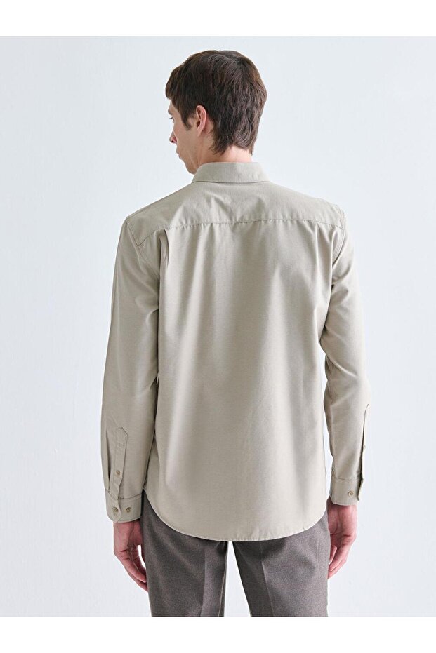 Regular Fit Uzun Kollu Armürlü Erkek Gömlek (W5) - 4