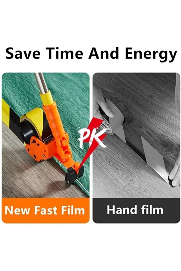 Bending-Free Floor Tape Applicator Quick-Sticking Device For Masking Paper With Extendable Pole - 4