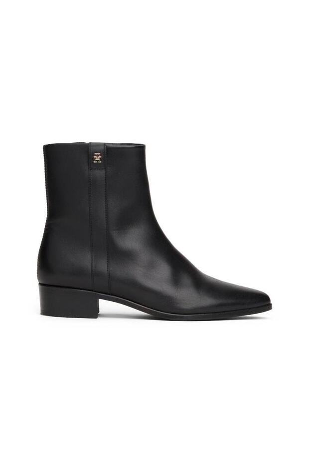 TH LEATHER POINTY ZIP BOOTIE - 4