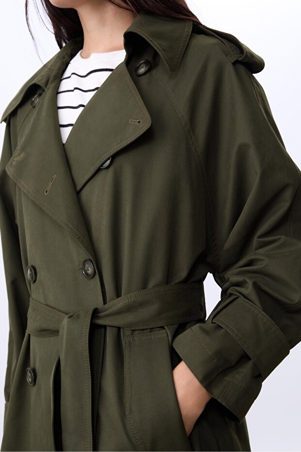 Oversize uzun trençkot - 4